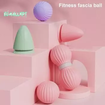 Силиконовый шарик для фасции с присоской — компактный размер, портативный, для снятия напряжения в мышцах, шарик для массажа глубоких тканей C розовый