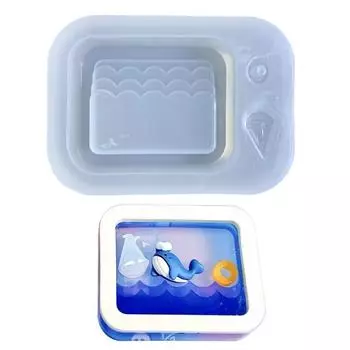 Силиконовый шейкер для зыбучих песков, волновая квадратная рамка, эпоксидная смола, ювелирное ожерелье, кулон, инструмент для литья