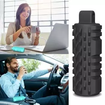 Силиконовый шипастый роликовый брелок-подвеска с цепочкой из бусин для снятия беспокойства и стресса, концентрации внимания и укачивания циан