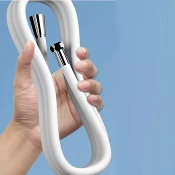 Силиконовый шланг для душа Splash Душевой комплект Многоцелевой шланг для очистки Силиконовая душевая трубка Универсальная black-zinc-steel cap 1.5m