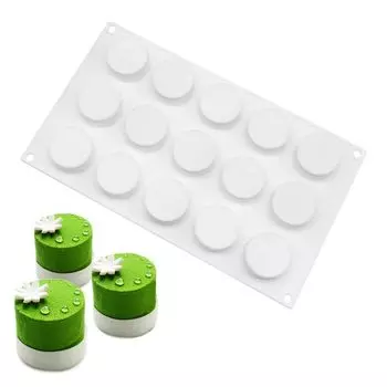 Силиконовый Силиконовый Мусс Выпечка Шоколадный Силиконовый Желе Торт 3D Резка Главная 15 сладостей Цилиндрическая Форма Форма, Форма, Форма, Форма, Форма, Форма, Форма,