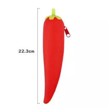 Силиконовый силиконовый пенал для карандашей Фрукты Овощи Детская сумка для хранения Креативный студенческий пенал red pepper