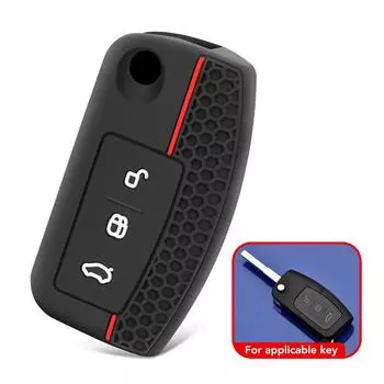Силиконовый складной чехол для автомобильного ключа с дистанционным управлением для Ford Fiesta Focus 2 Ecosport Kuga Escape 3 кнопки Бесплатная доставка чёрный