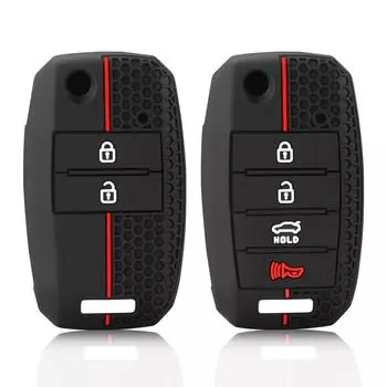 Силиконовый складной чехол для автомобильного ключа для KIA Sid Rio Soul Sportage Ceed Sorento Cerato K2 K3 K4 K5 Remote Case Protection чёрный