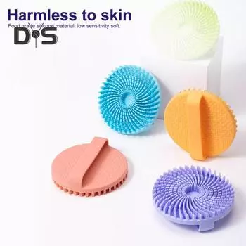 Силиконовый скраб для тела с эргономичной ручкой, щетка для душа, отшелушивающее средство для глубокой очистки кожи, силиконовые щетинки, скраб для ванны фиолетовый