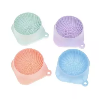 Силиконовый скраб-очиститель, инструмент для чистки, кисточка для макияжа, пуховка для пудры, портативная компактная миска для чистки оранжевый