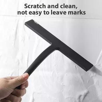 Силиконовый скребок для душа, оконный скребок, стеклоочиститель с крючком, зеркало для ванной комнаты, скребок для стеклянного пола, аксессуары для ванной комнаты China чёрный