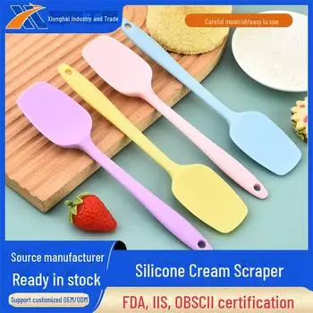 «Силиконовый скребок для крема Macaron и антипригарная жаропрочная лопатка» Small - 39g жёлтый