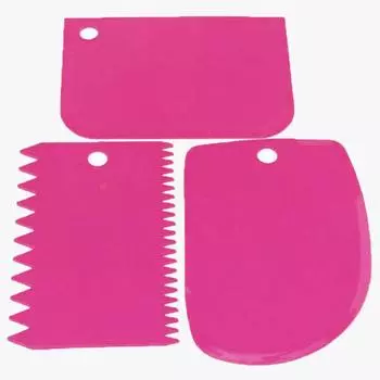 Силиконовый скребок для кухонного ножа для теста и выпечки 3 шт. в ассортименте красный