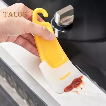 Силиконовый скребок для очистки дна кастрюли, устойчивый к высоким температурам, антипригарный скребок для очистки сковороды, масляная лопатка жёлтый