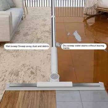 Силиконовый скребок для пола из нержавеющей стали с выдвижной ручкой, щетка для ванной комнаты, инструменты для чистки плиточного пола M