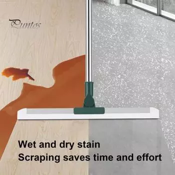 Силиконовый скребок для пола из нержавеющей стали с выдвижной ручкой, щетка для ванной комнаты, инструменты для чистки плиточного пола L