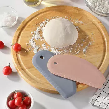 Силиконовый скребок для теста, лопатка для крема, пластиковый нож для резки мучных кондитерских изделий и тортов, инструмент для выпечки One Size серый