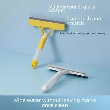 Силиконовый скребок для воды и щетка-распылитель для чистки стекол и зеркал