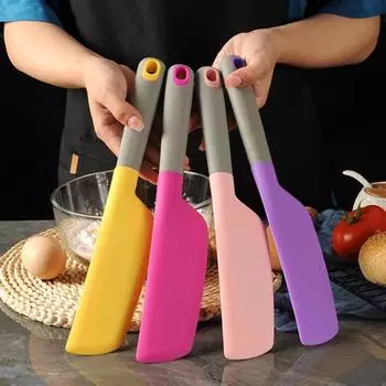 Силиконовый скребок, лопатка для выпечки, приготовления пищи, миксер для сливок, блендер для масла фиолетовый