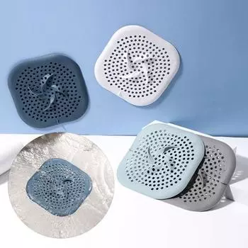 Силиконовый слив для душа, ловушка для волос, прочный защитный чехол для слива для ванной комнаты, кухни, прачечной, легко чистится, нескользящий синий