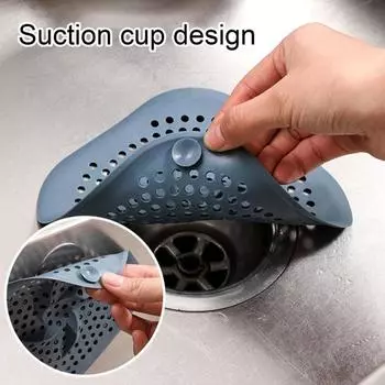 Силиконовый слив для душа, ловушка для волос, прочная защита для сливной крышки для ванной комнаты, кухни, прачечной, легкая очистка, нескользящий дизайн, аксессуары для душа синий