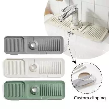 Силиконовый сливной коврик для крана, защита от брызг для кухонной раковины, многофункциональный быстросохнущий коврик для сбора капель для крана для ванной комнаты, стиральный стол, кухонная столешница L