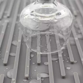 Силиконовый сливной коврик, кухонная посуда для фруктов и овощей, сливной поддон, большая раковина, фильтр для воды, коврик для сушки вина, стекла, бара 47x20cm белый