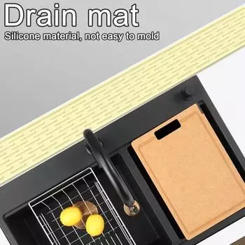 Силиконовый сливной коврик, противоскользящие канавки, быстросохнущий защитный коврик для кухонной мойки, безопасный для пищевых продуктов, большой размер, коврик для сушки посуды на столешнице розовый