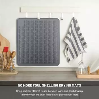 Силиконовый сливной коврик, сухой коврик, большой сливной коврик для кухонной стойки, коврик для бара, барной чаши 47*20cm белый