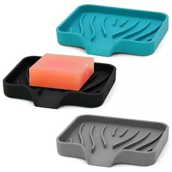 Силиконовый сливной лоток для мыла, противоскользящий, самоосушающийся, поддон для раковины, сливная полка без перфорации для душа, ванной, кухни, ванны