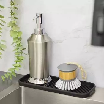 Силиконовый сливной поддон для посуды, чашка для воды, органайзер для кухонной мойки, фруктов и овощей, поднос для хранения, держатель для губки, дозатор мыла зелёный