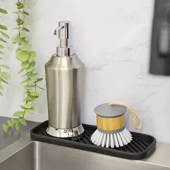 Силиконовый сливной поддон для посуды, чашка для воды, органайзер для кухонной мойки, фруктов и овощей, поднос для хранения, держатель для губки, дозатор мыла розовый