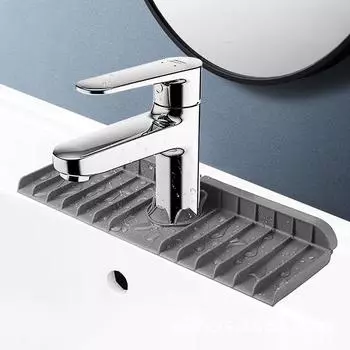 Силиконовый сливной водоудерживающий коврик для раковины с защитой от брызг и брызг, впитывающий коврик для ванной комнаты, кухонные принадлежности серый