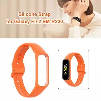 Силиконовый сменный ремешок для часов Samsung Galaxy Fit 2 SM-R220 чёрный