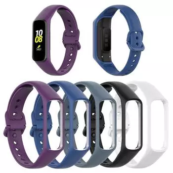 Силиконовый сменный ремешок для часов Samsung Galaxy Fit 2 SM-R220 чёрный