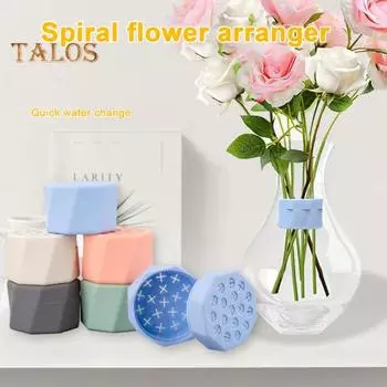 Силиконовый спиральный держатель для стебля икебаны, ваза-скрутка для букета своими руками, цветочная композиция, сетка с несколькими отверстиями, подставка для фиксации растений, инструменты для цветочной композиции белый