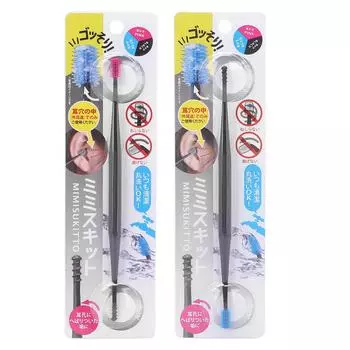 Силиконовый спиральный ушной ершик для массажа, чистки, двухголовый ершик, инструмент для удаления ушной серы Pink Pink