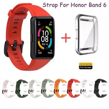 Силиконовый спортивный ремешок для Huawei Band 6 7 8, умный браслет, сменный ремешок для браслета, чехол для Honor Band 4 5 6 7