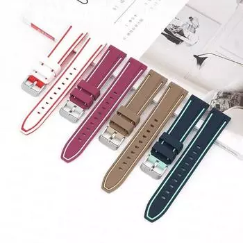 Силиконовый спортивный ремешок для Omega x Swatch Moonswatch, быстросъемный ремешок для часов, мужской и женский, двойной цветной резиновый сменный браслет 20 мм