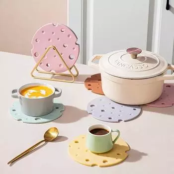 Силиконовый теплоизоляционный коврик для горшка, специальный, устойчивый к высоким температурам, удобный для хранения, устойчивый к ожогам и пятнам от масла, коврик для обеденного стола Diameter 16cm белый