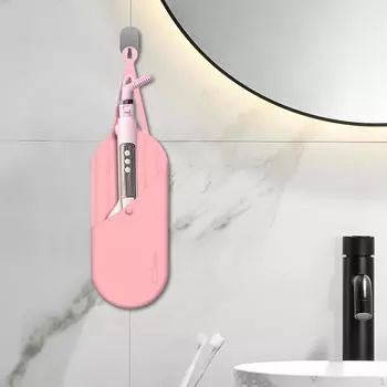 Силиконовый термостойкий держатель, 2 в 1, термоковрик для волос, сумка для выпрямителя розовый