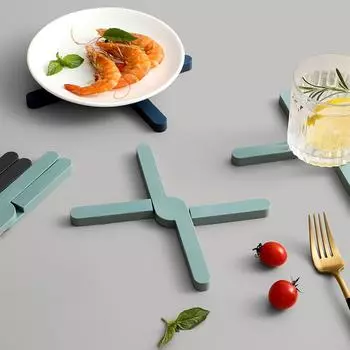 Силиконовый термостойкий коврик, складной нескользящий коврик для кастрюли, сковороды, подставка для посуды, крестообразный держатель для тарелок, подставка для кухонного стола L красный