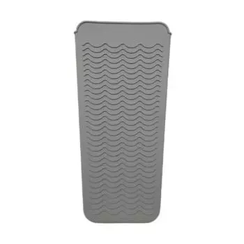 Силиконовый термостойкий коврик, выпрямитель для волос, плоский утюг, щипцы для завивки, волнистый дизайн, противоскользящие щипцы для завивки, теплоизоляционный чехол серый