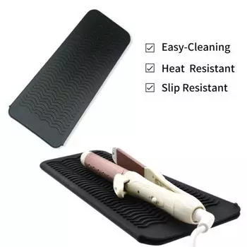 Силиконовый термостойкий коврик, выпрямитель для волос, плоский утюг, щипцы для завивки, волнистый дизайн, противоскользящие щипцы для завивки, теплоизоляционный чехол розы красного
