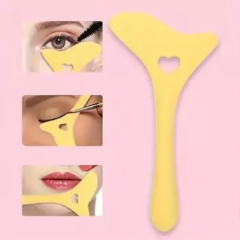 Силиконовый трафарет для подводки и теней для век - многоразовый, руководство по макияжу смоки-айз с дизайном в форме кошки для быстрого нанесения жёлтый