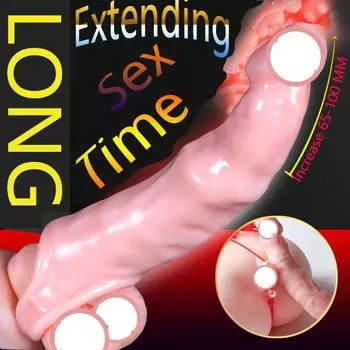 Силиконовый удлинитель пениса, увеличение члена, рукав для пениса, презерватив, связывающий мошонку, задержка эякуляции, многоразовые секс-игрушки Type A