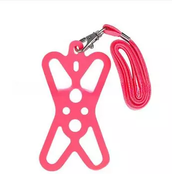 Силиконовый универсальный чехол-шнурок для мобильного телефона - ремешок в комплекте темно-серого