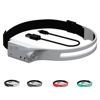 Силиконовый USB перезаряжаемый водонепроницаемый налобный фонарь с двойным источником света для ночного бега COB, налобный фонарь для альпинизма и кемпинга на открытом воздухе