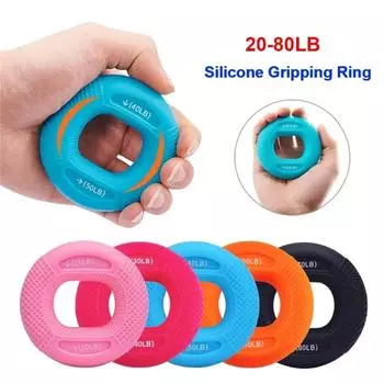 Силиконовый усилитель хвата руки 20-80 фунтов, тренажер для захвата кольца пальца, кистевой эспандер, растяжитель мышц пальцев, облегчение боли в запястье чёрный