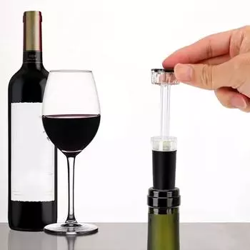 Силиконовый вакуумный насос для хранения вина, герметичная пробка для винных бутылок, многоразовая крышка для хранения пива, пробка для бутылок шампанского, барный инструмент небесно-голубой