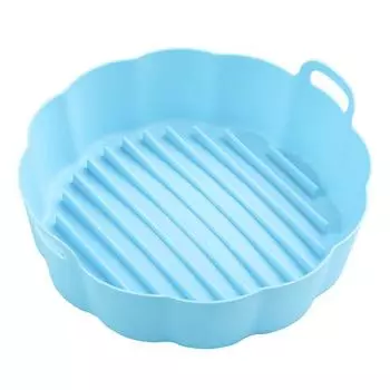 Силиконовый вкладыш для аэрофритюрницы, противень для выпечки, термостойкая форма для пиццы, аксессуар для корзины аэрофритюрницы синий