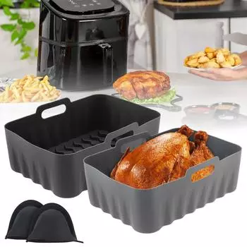Силиконовый вкладыш для фритюрницы с квадратным волнистым узором, термостойкие вкладыши для духовки с прихватками для духовки