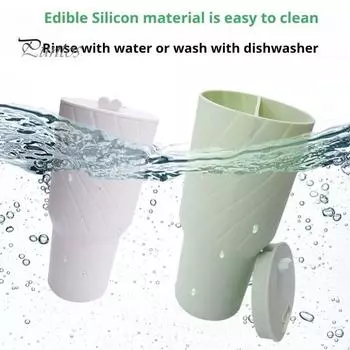 Силиконовый вкладыш для стакана, разделитель 2 в 1 для 2 напитков в 1 стакане, пищевой силиконовый разделитель для стаканов, совместимый с 40-унциевыми стаканами, многоразовый разделитель для напитков 40oz бежевый