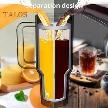 Силиконовый вкладыш для стакана, разделитель 2 в 1 для 2 напитков в 1 стакане, пищевой силиконовый разделитель для стаканов, совместимый с 40-унциевыми стаканами, многоразовый разделитель для напитков 40oz розовый